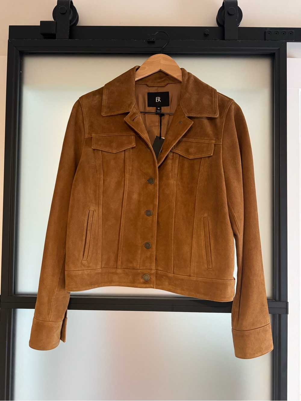 Banana Republic Suede Jacket in Cognac Brown